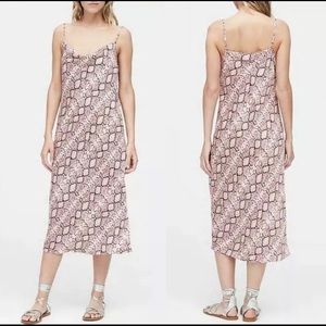 Banana Republic Snake Cowl Midi Slip Dress